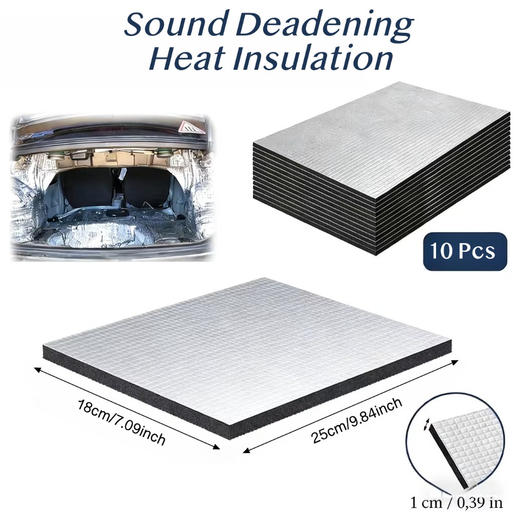 Sound Dampening Foam - 10PCS 10mm Car Sound Deadening Mat