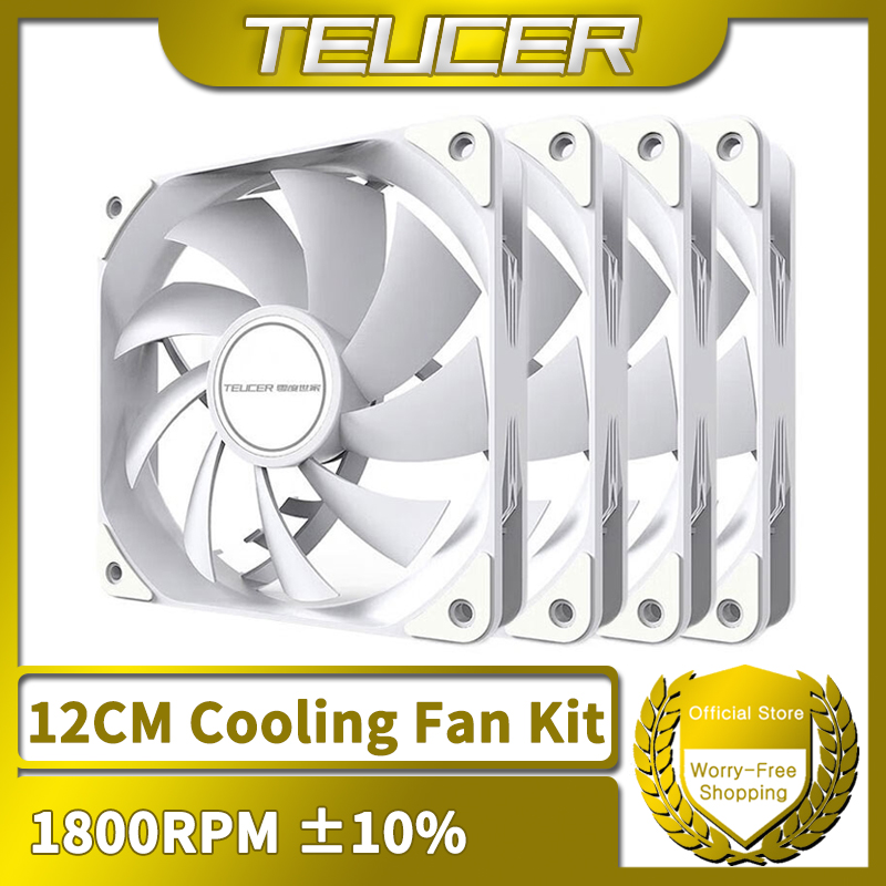 Esports Gaming Fan - TEUCER 1800RPM 4PIN PWM White 12cm