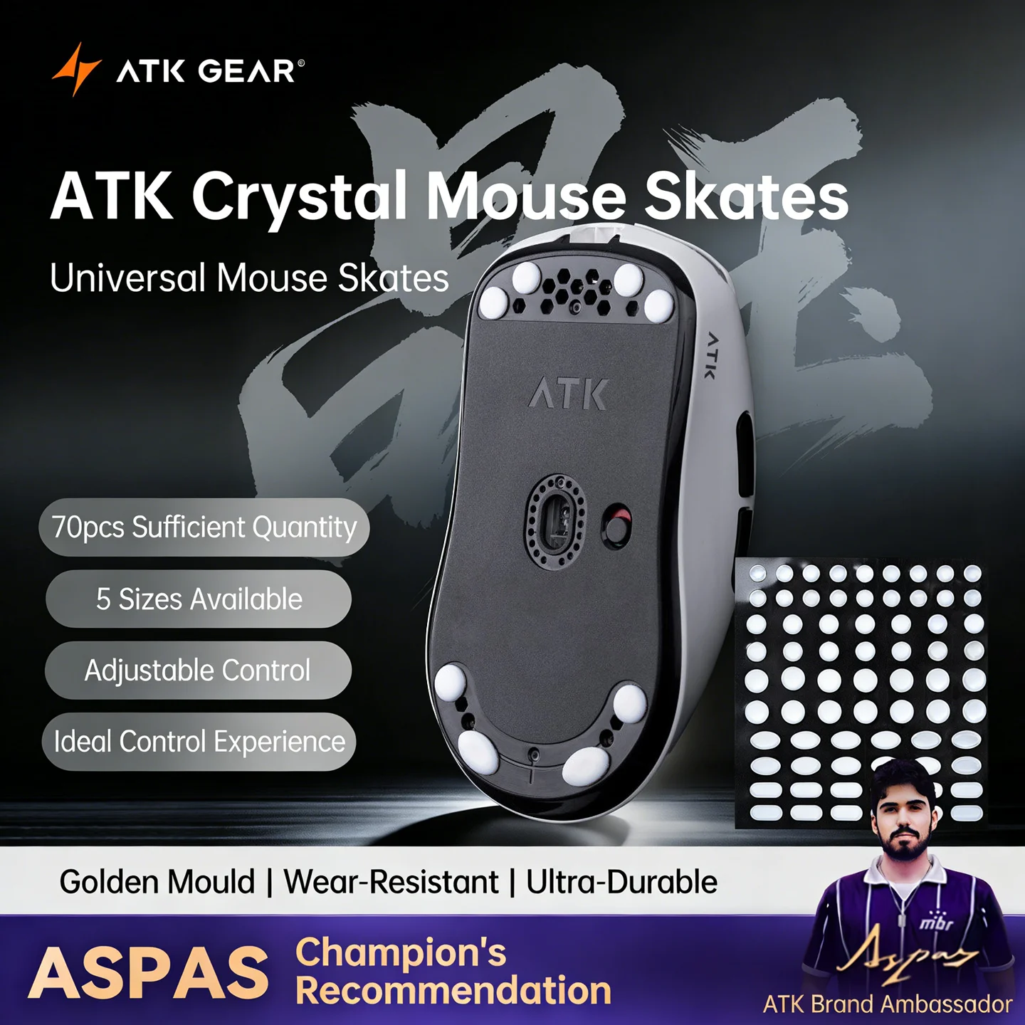 Esports Gaming Pcs - ATK Crystal Jade Mouse Skates 100%