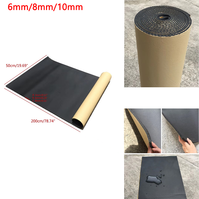 Sound Dampening Foam - 1 Roll 200cmx50cm 6mm/8mm/10mm Adhesive Closed