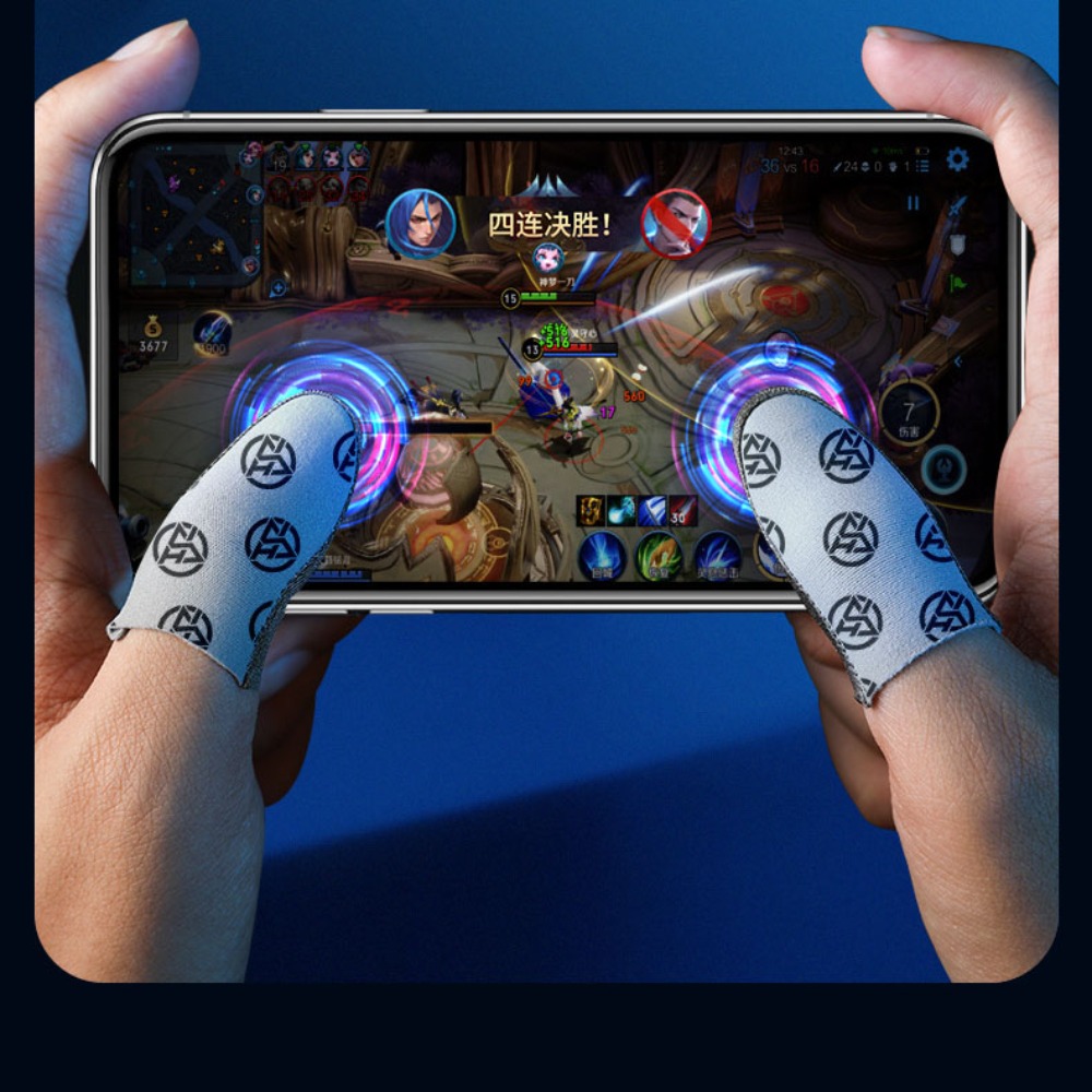 Esports Gaming Gloves - Competitive Games Esports Fingertips Silver Fiber