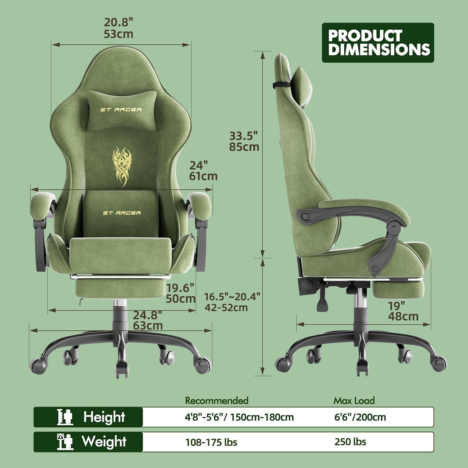 Velvet Fabric Gaming Chair, Hi - Gaming & Esports District review and price