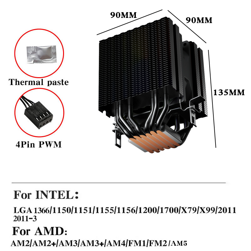 6 Heat Pipes CPU Air Cooler 4  - Esports Gaming Fan review and price