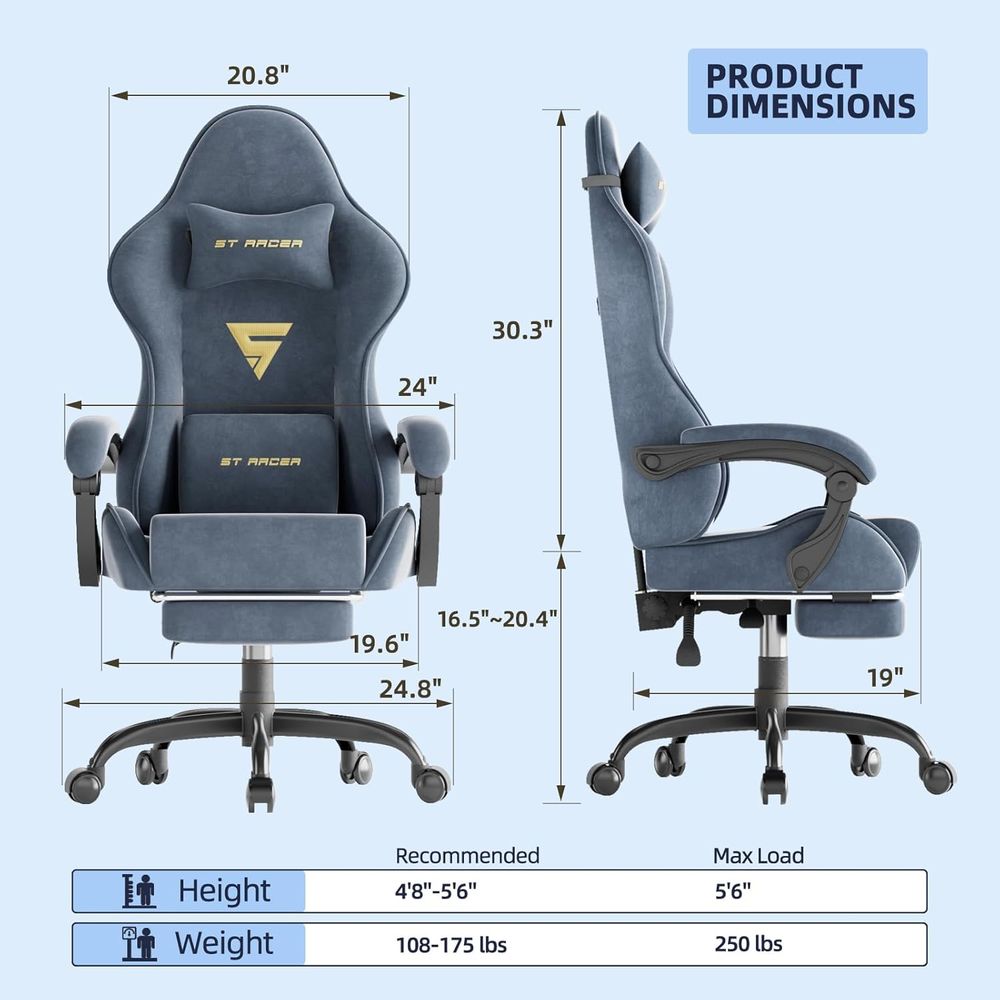 Ergonomic Gaming Chair with Fo - Gaming & Esports District review and price