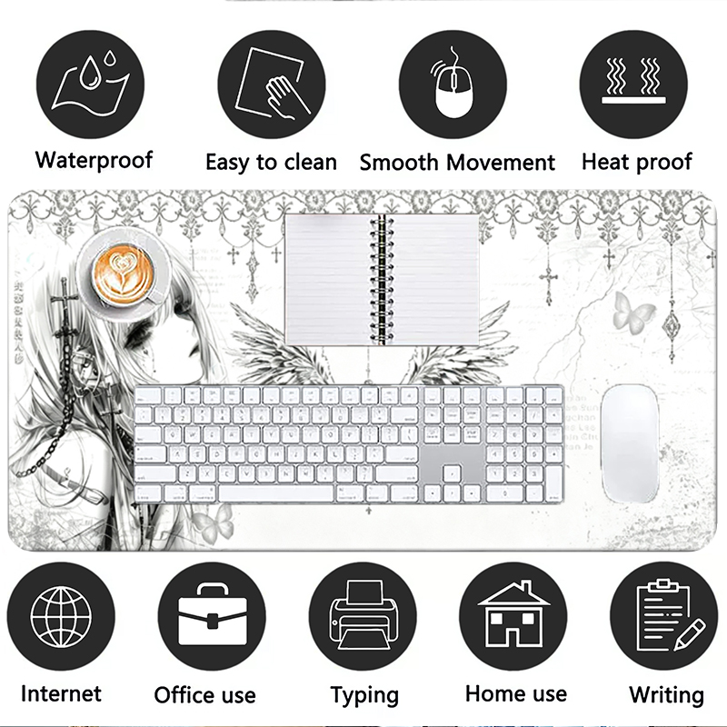 Leather Mousepad Black White A - Esports Pc Gaming review and price