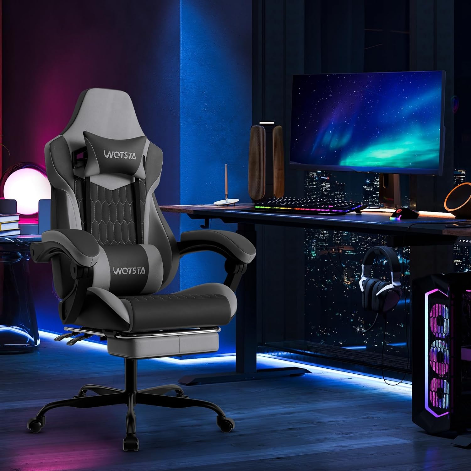 Gaming Chair with Footrest, Hi - Gaming & Esports District review and price