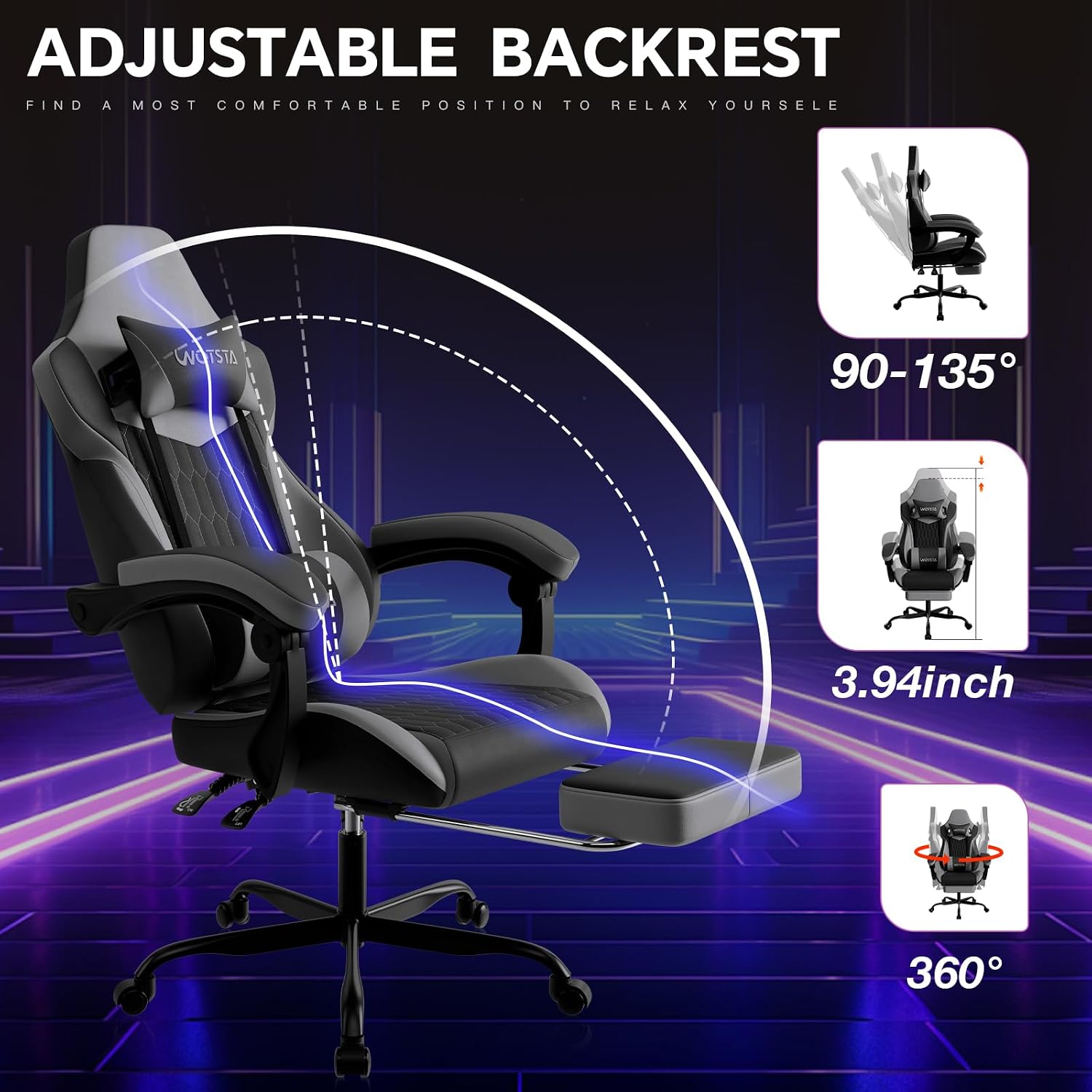 Gaming Chair with Footrest, Hi - Gaming & Esports District review and price