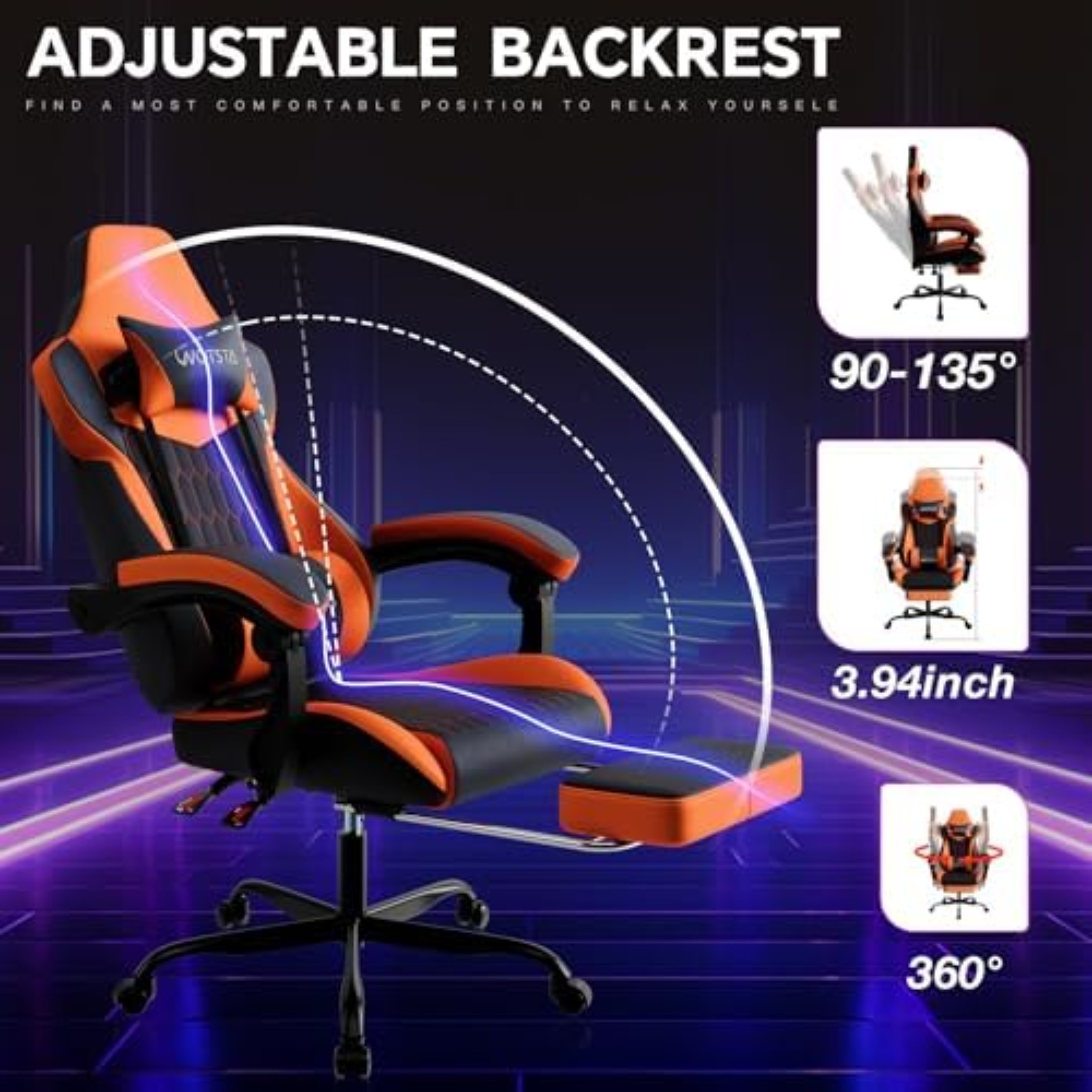 Gaming Chair with Footrest, Hi - Gaming & Esports District review and price
